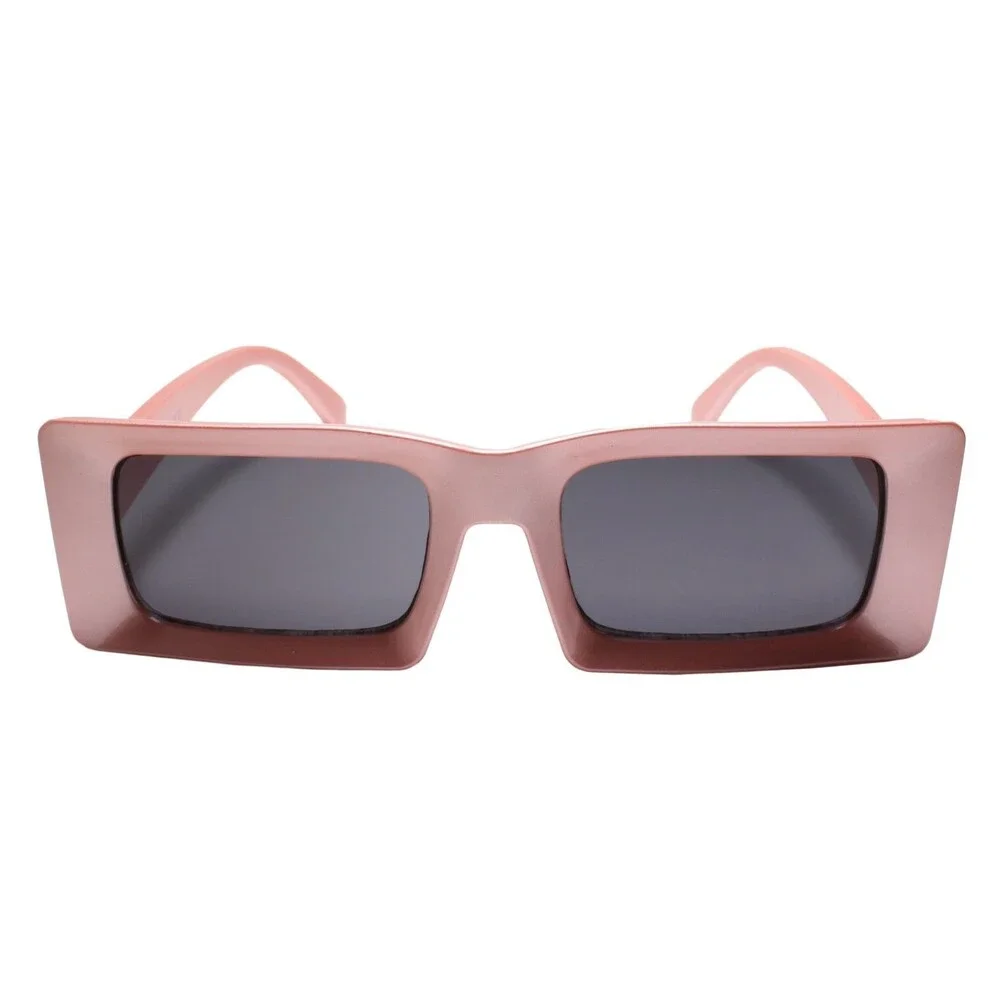 Rectangle Sunglasses Pink Frame 90’s Vintage Fashion Narrow Square Frame